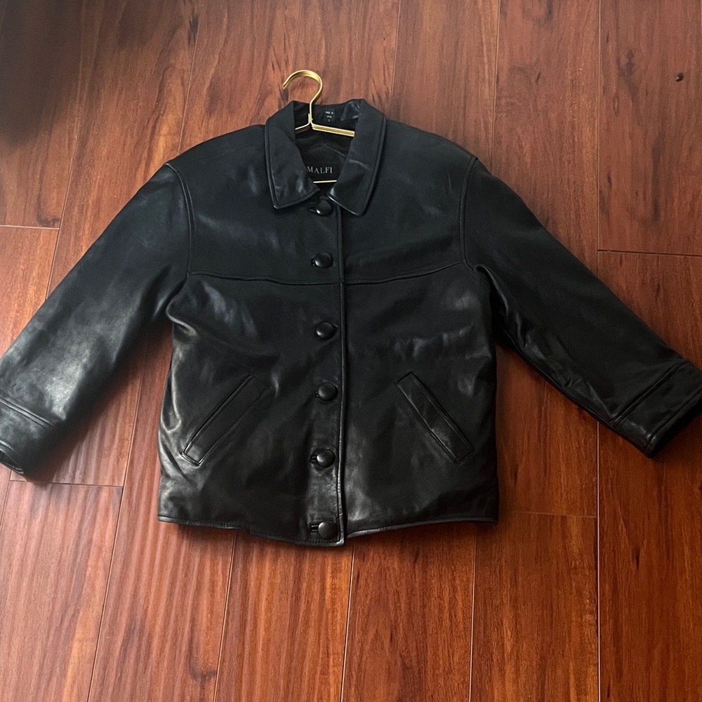 Amalfi Midnight Black Leather Jacket